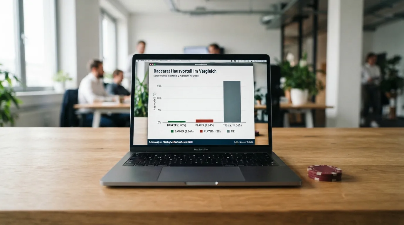 Balkendiagramm mit den Hausvorteilen von Banker, Player und Tie