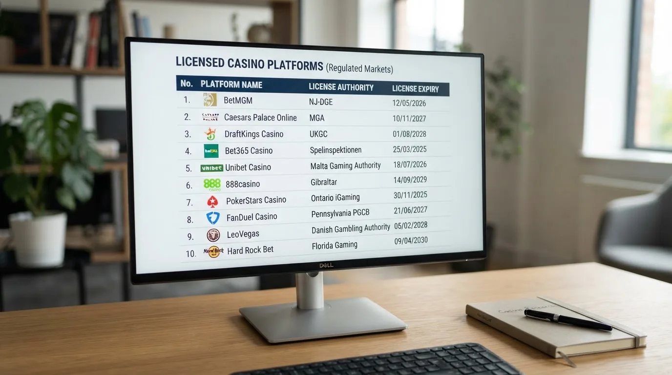 Übersicht der zehn vorgestellten Casinos mit GGL-Logo und Erlaubnisdatum als visueller Lizenz-Quick-Check
