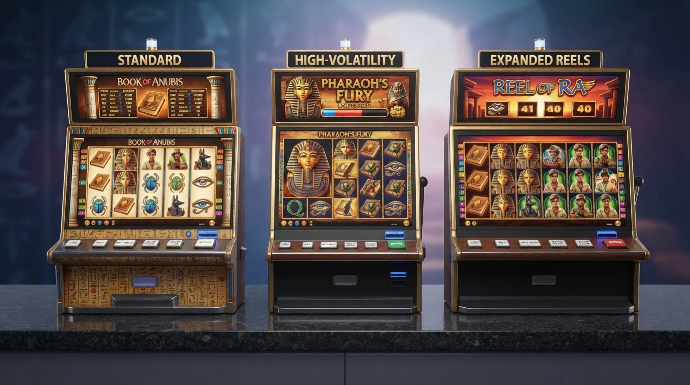 Die drei Book of Ra Varianten Deluxe, Magic und Deluxe 6 nebeneinander