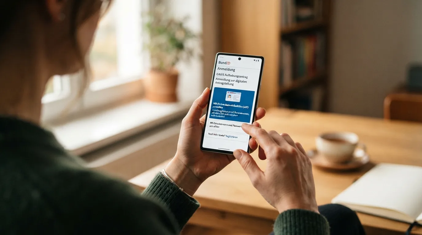 BundID-Anmeldeseite für den digitalen OASIS-Aufhebungsantrag mit Online-Ausweisfunktion