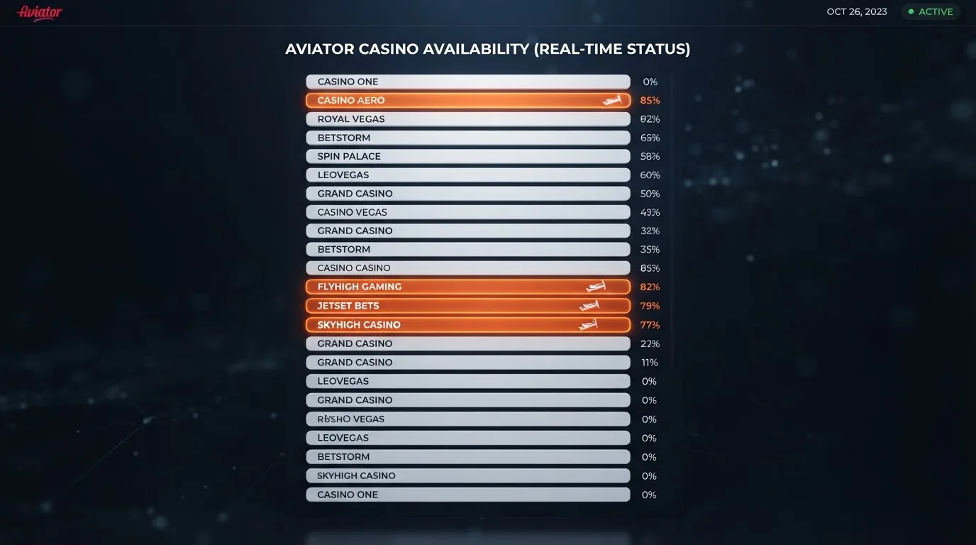 Übersichtstabelle der Aviator-Casinos mit Lizenzinformationen