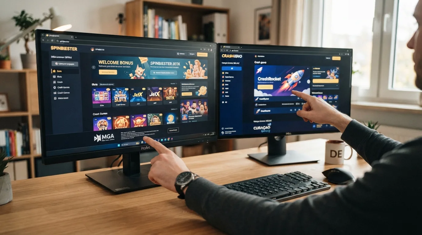 Eine Übersicht der zehn vorgestellten Crash-Casino-Logos oder eine stilisierte Vergleichstabelle