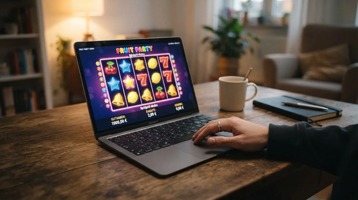 Screenshot eines Spielautomaten im Demo-Modus mit sichtbarem Guthaben-Zähler