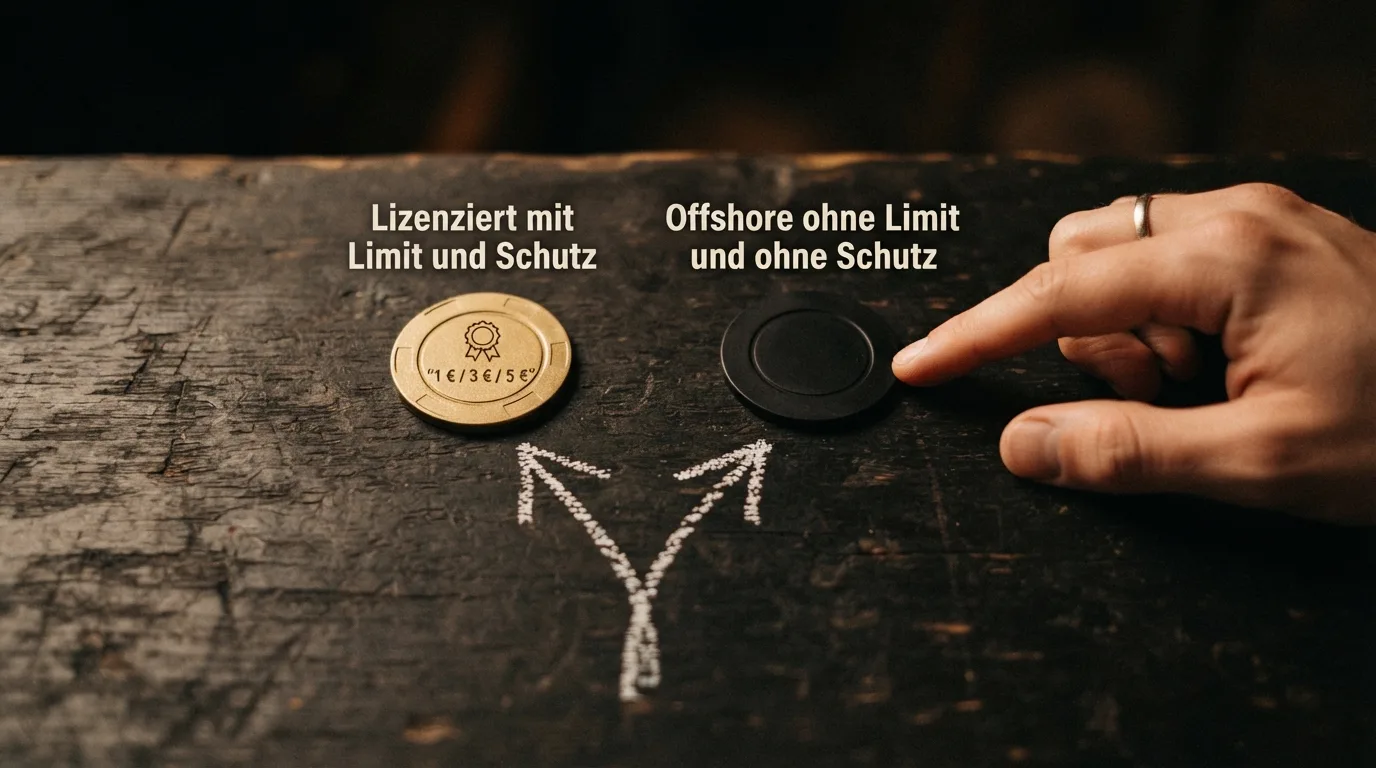 Entscheidungsbaum: lizenziert oder offshore — zwei Wege im Vergleich