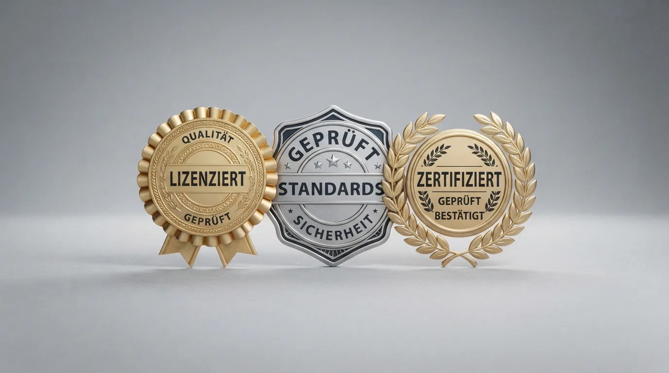 Logos und Siegel der Curaçao-Lizenz, MGA-Lizenz und CGA