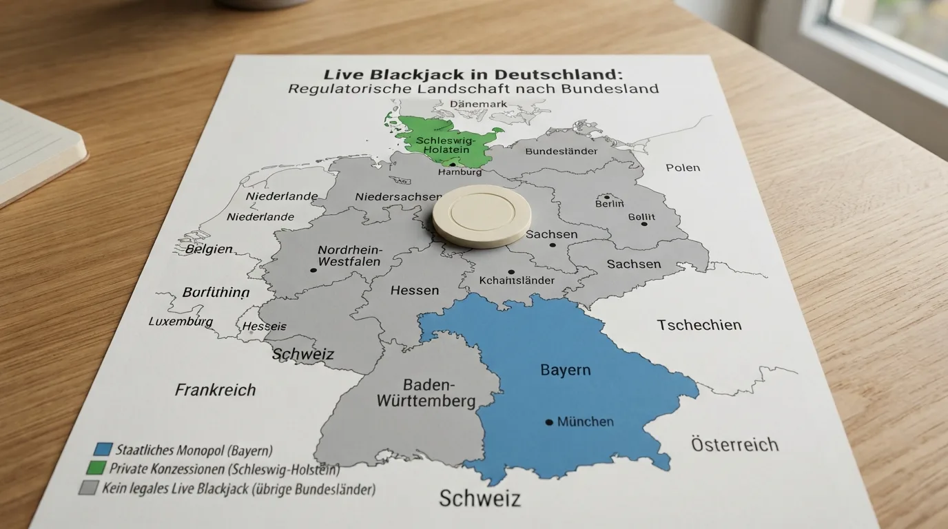 Deutschlandkarte mit farblicher Kennzeichnung: Bayern (staatlich), SH (privat), übrige Länder (kein Angebot)