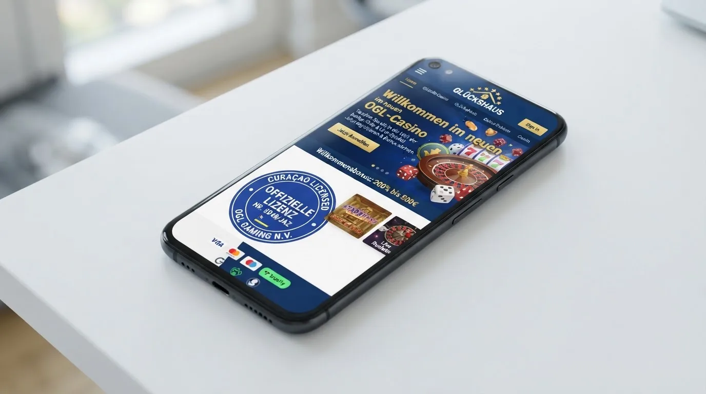 Ein frisch gelaunchtes Curacao-Casino-Interface mit dem OGL-Lizenzstempel im Footer