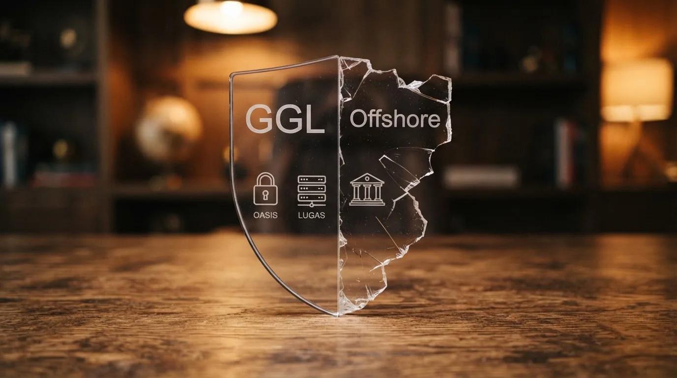 Vergleichsgrafik: GGL-Schutzschirm mit OASIS, LUGAS und deutschem Rechtsweg gegen Offshore-Lücke