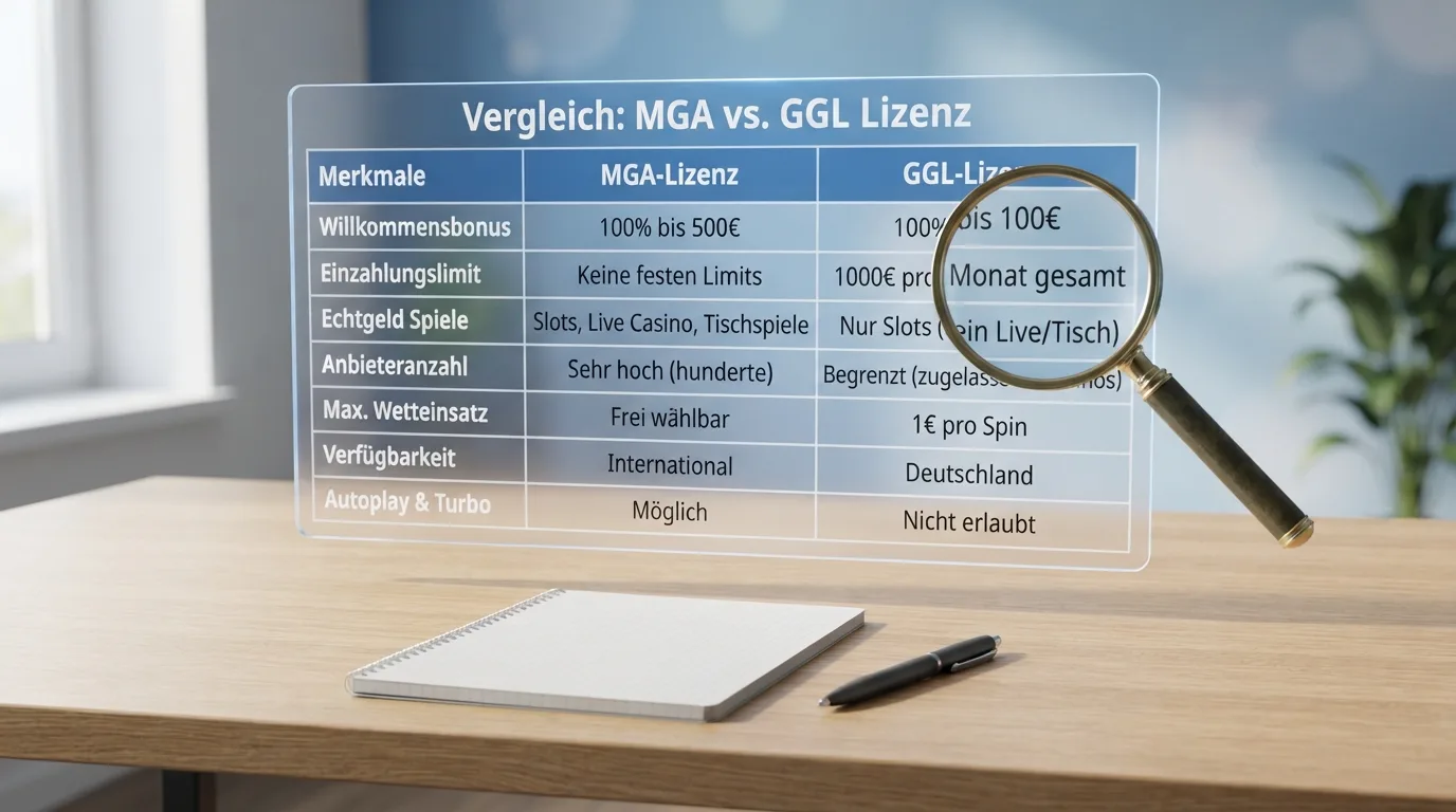 Vergleichstabelle MGA GGL