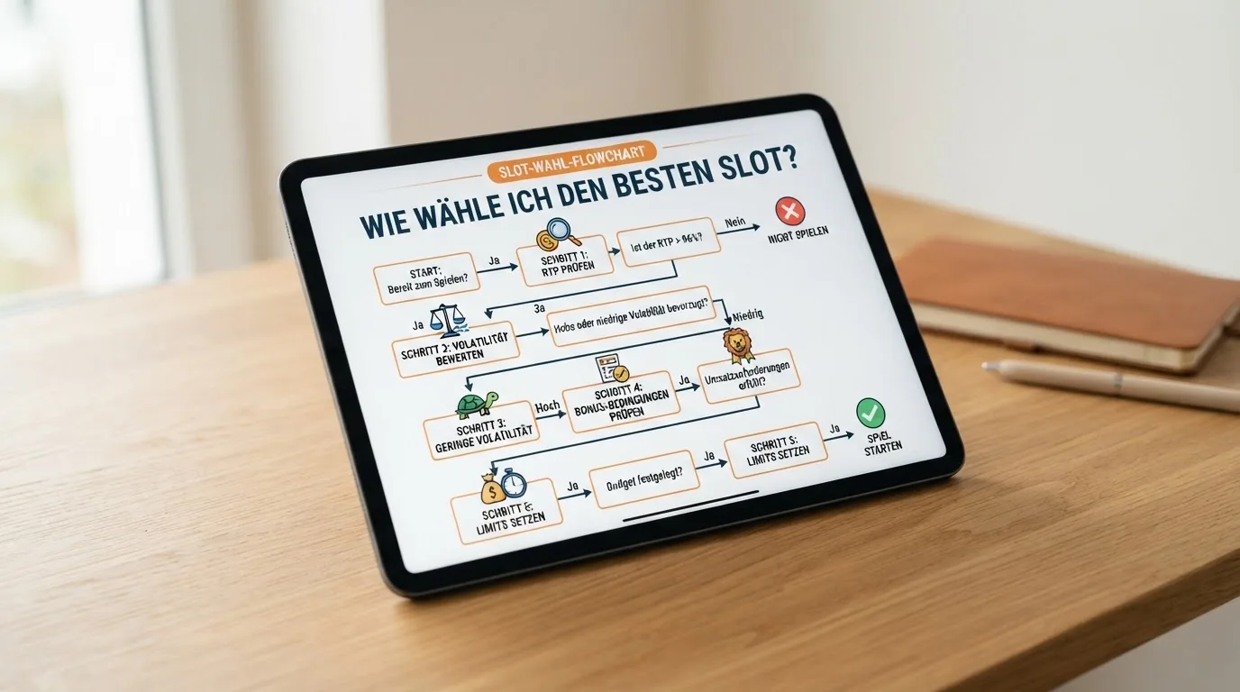 Zusammenfassende Checkliste oder Entscheidungsbaum: RTP prüfen → Volatilität abgleichen → Bonus rechnen → Limit setzen
