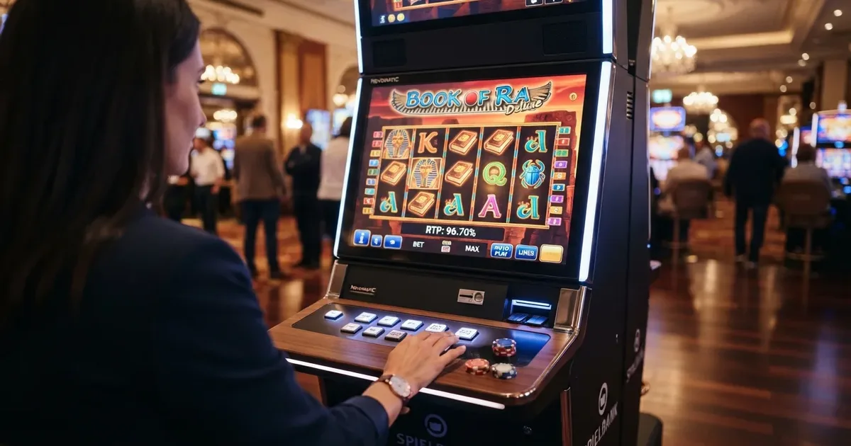 Spielautomat mit sichtbarer RTP-Anzeige im Spielinfo-Menü