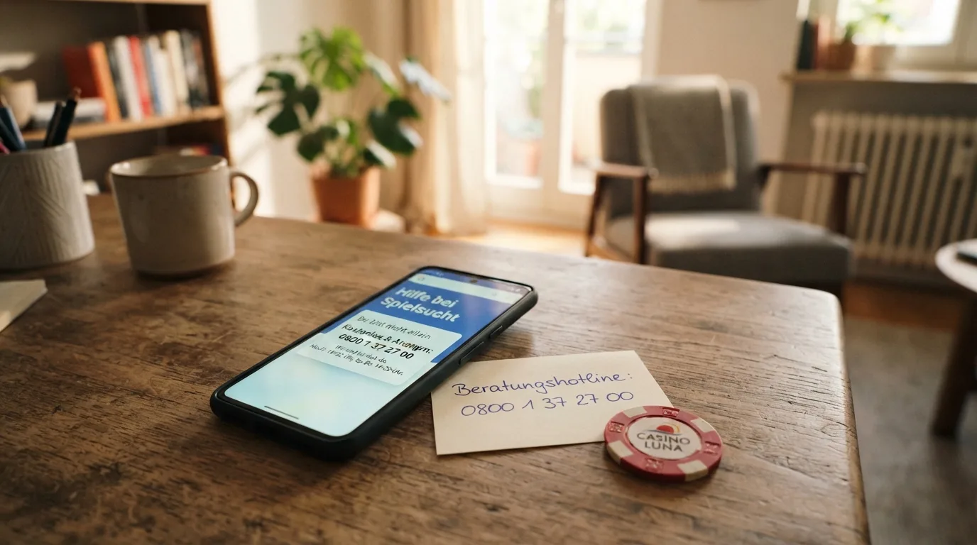 Smartphone mit Beratungsangebot und eingeblendeter BIÖG-Hotline