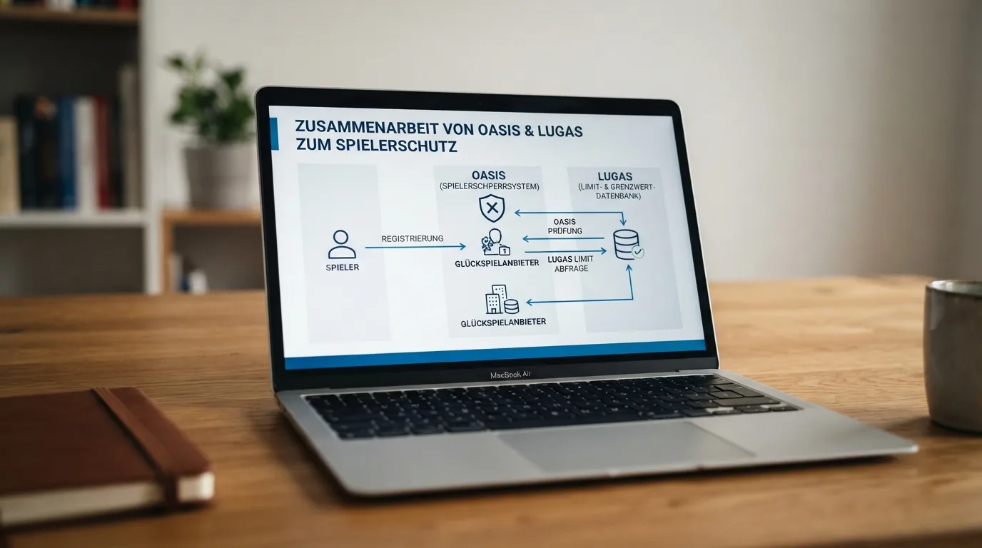 Schematische Darstellung: OASIS-Sperre und LUGAS-Limitdatei im Zusammenspiel