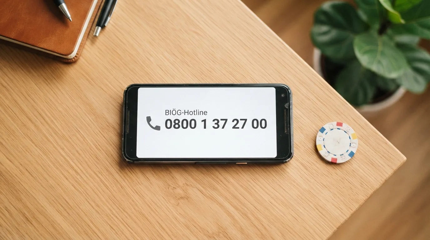 Telefon-Symbol mit der BIÖG-Hotline als Symbol für Hilfe bei Spielsucht
