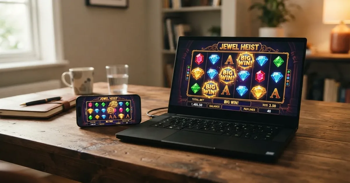 Starburst-Spielfeld in einer Online-Spielothek-Umgebung auf Desktop und Smartphone