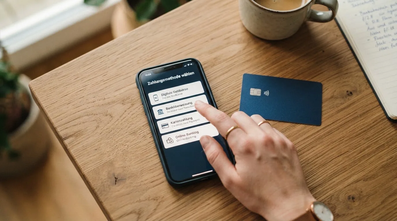 Übersicht der genehmigten Zahlungsmethoden mit Symbolen (PayPal, Klarna, Visa, Paysafecard, Giropay)